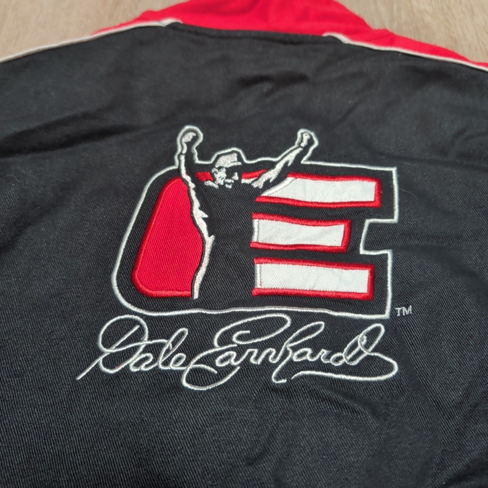 Winner's Circle Dale Earnhardt Embroidered Racing Jacket Mens L Black Red Bomber - Picture 4 of 8
